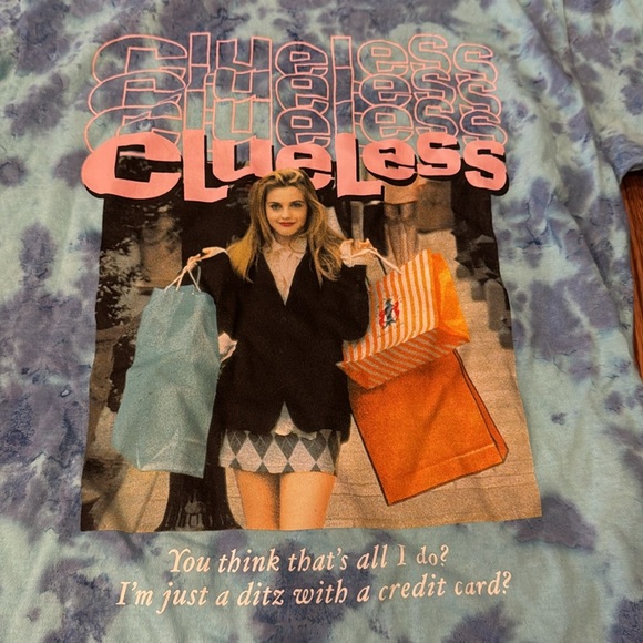 Clueless Women’s Graphic Tie-Dye T-Shirt Size Medium - Picture 2 of 5